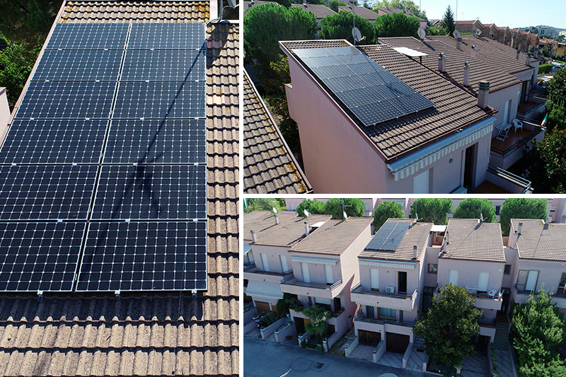 Impianto fotovoltaico residenziale per villetta a schiera di Ancona